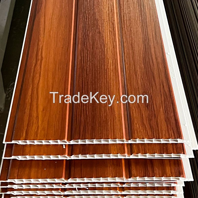 Waterproof Moisture-proof 25cm Width 2-groove PVC Ceiling Panel for Interior Decoration