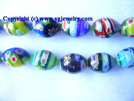 Millefiori glass beads