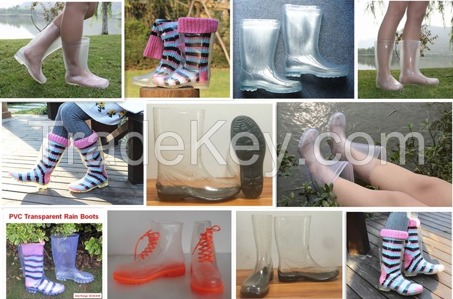 Transparent lady rain boots, New style ladies boots, Popular style rain boot, Transparent women boots, Hot sell Female rain boots, Fashion Transparent Kid rain boots