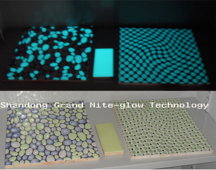 Glow in the dark ceramic tile