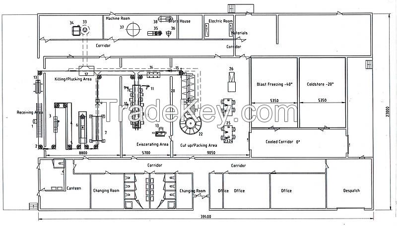 Poultry Processing Plant 1000-3000 birds per hour