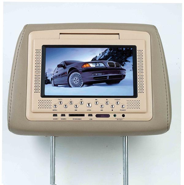 7 inch TFT LCD with Headrest DVD Player