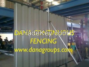 UAE QATAR SAUDI ARABIA CONTINOUS SHEET HOARDING CORRUGATED SHEET SITE PERIMETER FENCING - DANA STEEL