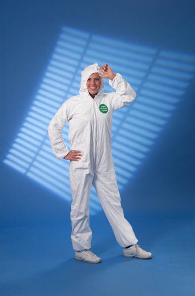 Tyvek Coveralls with hood and elastic cuffs