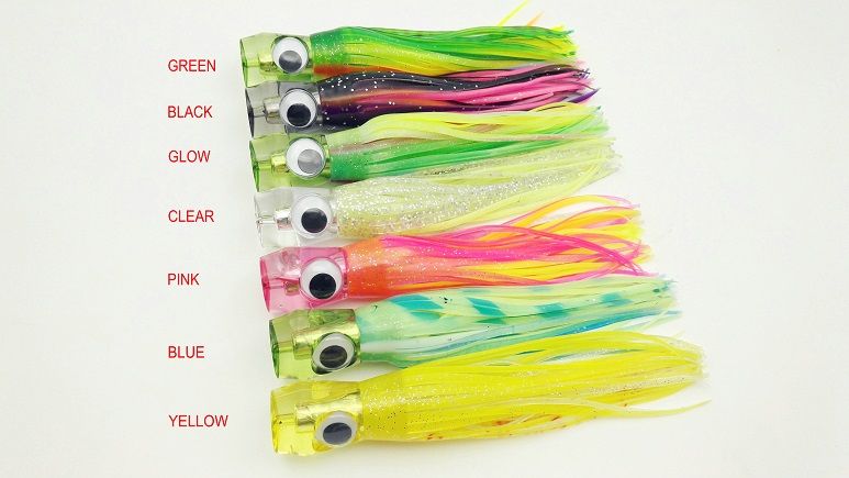  	2016 Hot Sale 6.5&#039;&#039;/50g 7pcs/Lot Octopus Skirt Tuna Lure Marlin Lure Sea Fishing Lure Trolling Bait Resin Head With Double Skirt