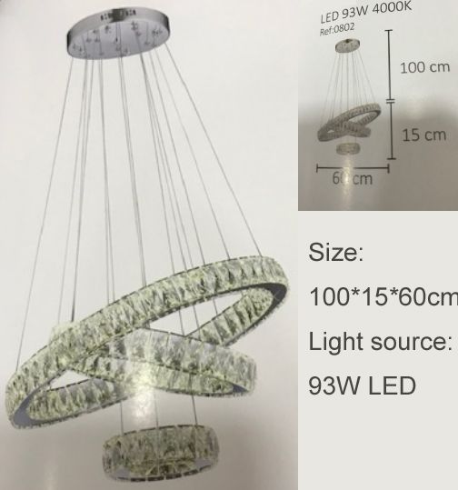 LED pendant light, chandelier lamp, crystal lamp