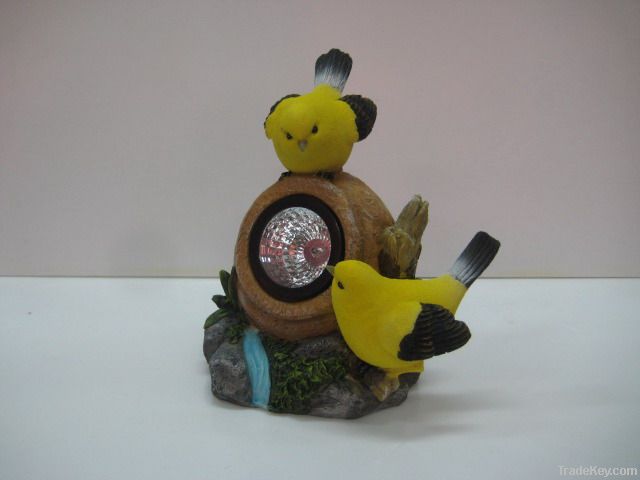 resin bird with solar light