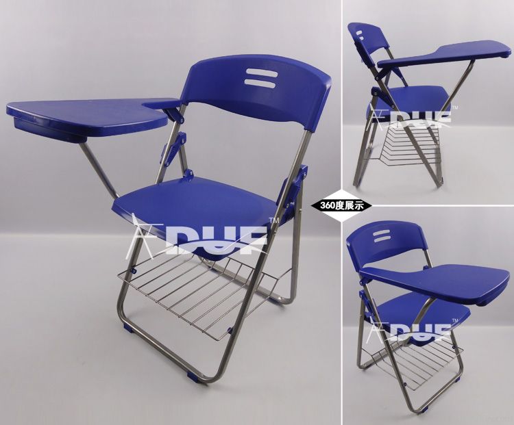 School Supply Writing Tablet Chair with Book Basket Folding Chair with