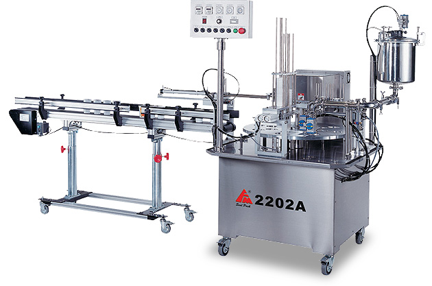 Rotary type filling and sealing machine