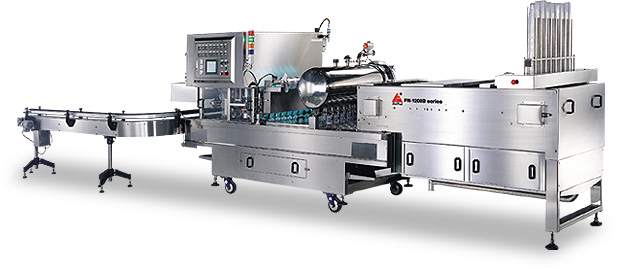 Automatic cup filling and sealing packagine line