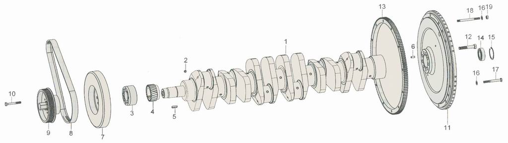 Crankshaft and Flywheel Parts is apply for EGR WEICHAI ENGINE, HOWO, STR