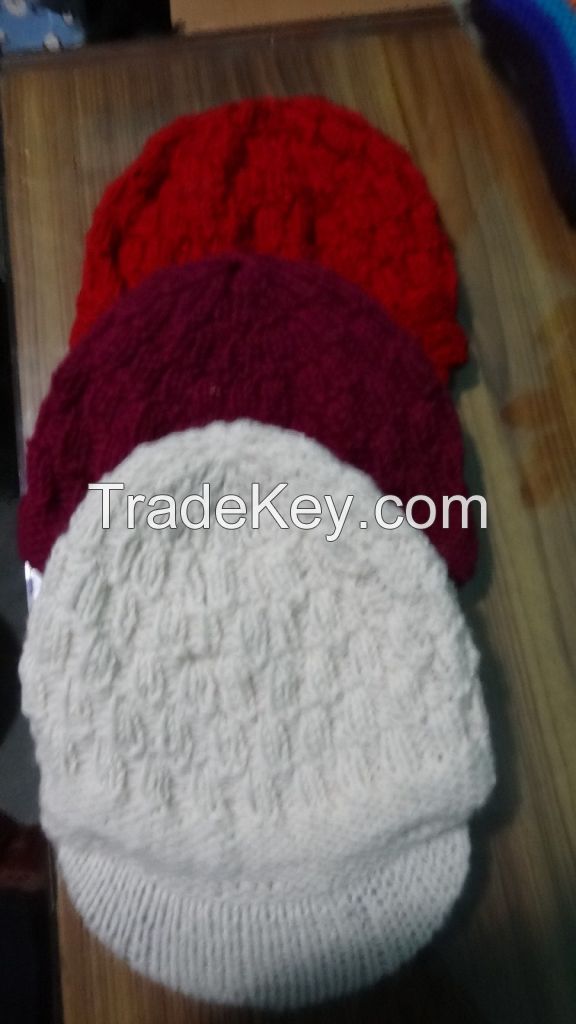 Handknitted visor Winter Hats