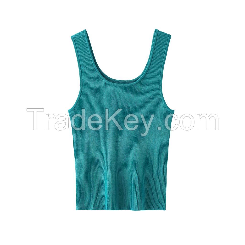 2026 Lady's Tank Top Solid-color knitted versatile piece