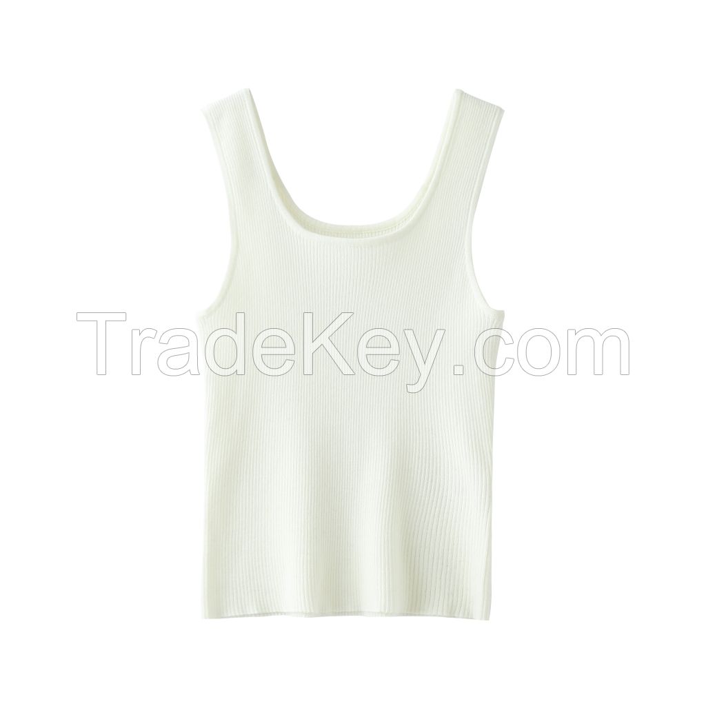 2026 Lady's Tank Top Solid-color knitted versatile piece