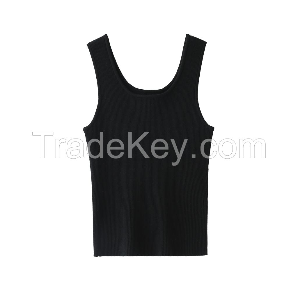 2026 Lady's Tank Top Solid-color knitted versatile piece