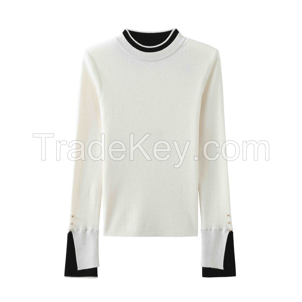 2026 Lady's Woollen Sweater Faux two-piece top