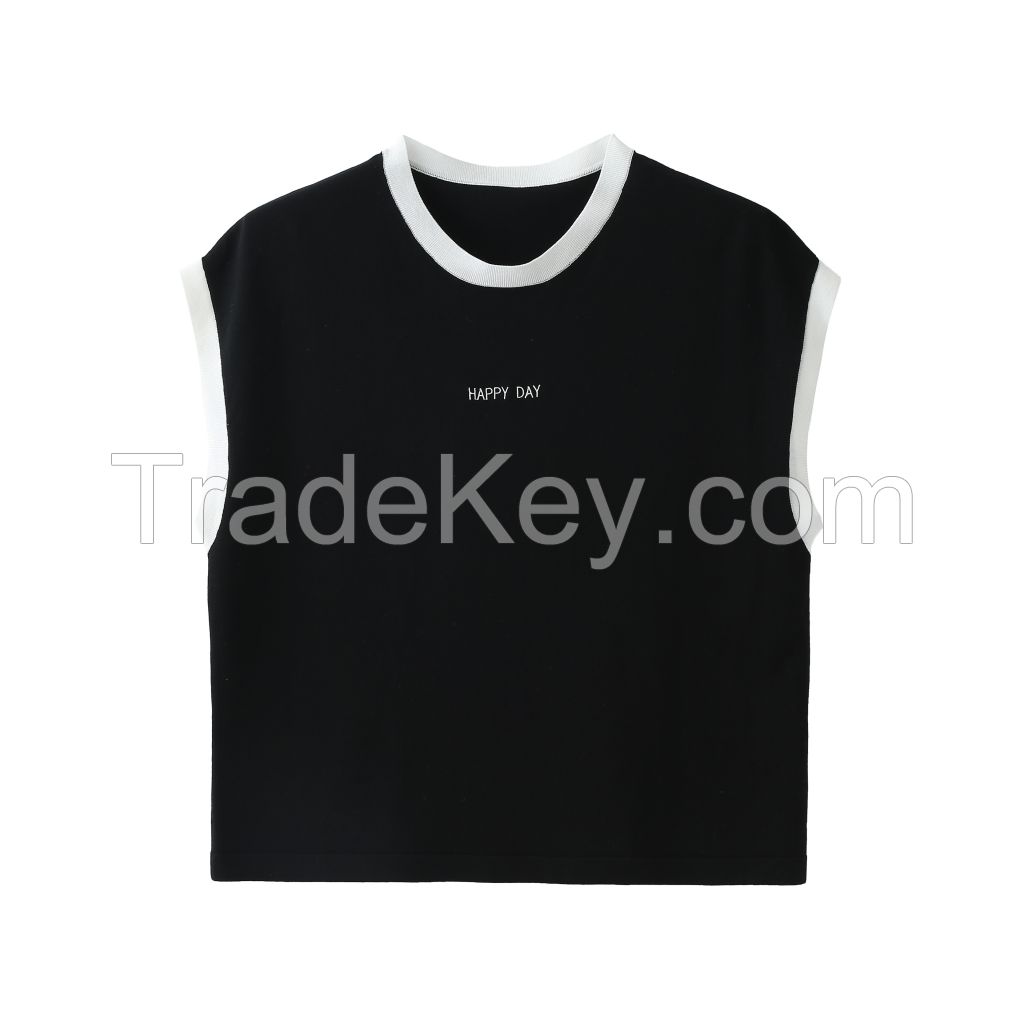 2026 Lady's Tank Top Solid color Round neck 