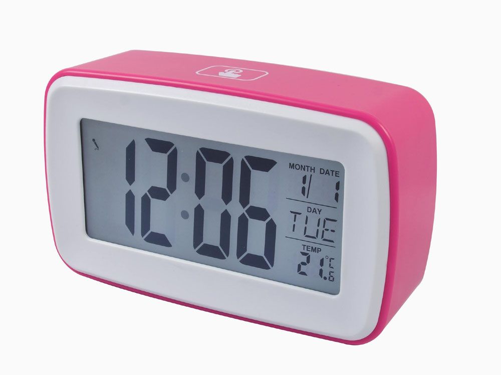 Desktop digital calendar with alarm clock &amp; voice record, Pink