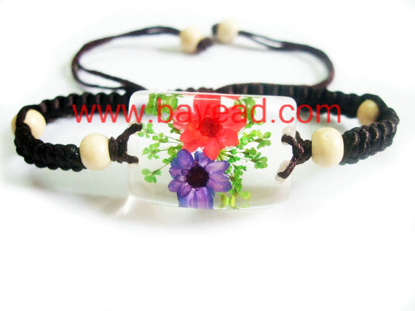 Real flower inside Resin Bracelet Fashional Jewelry, Valentines Gift