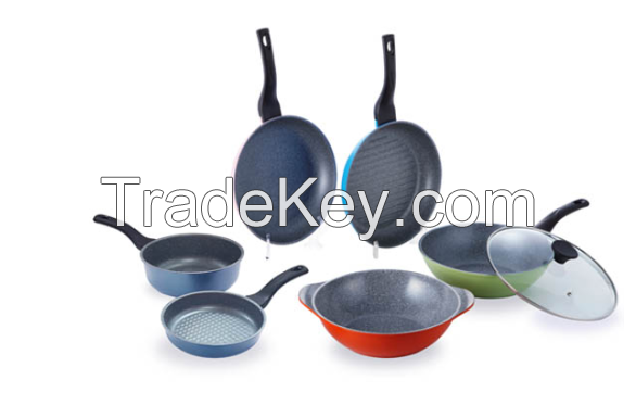 non-stick curling stone frying pan set