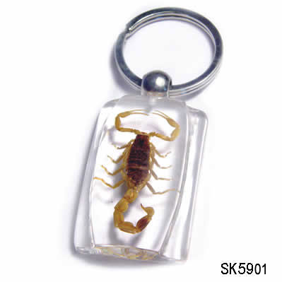 Man-made amber jewelry - key chain