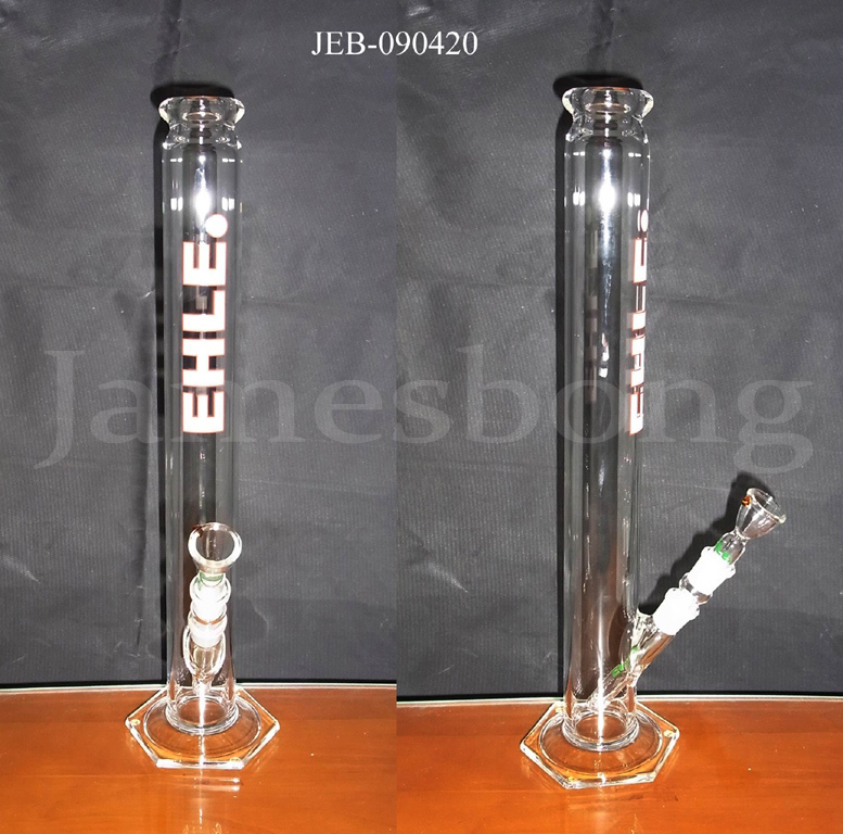 EHLE tall  clear glass with sandblasted label