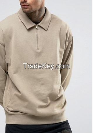 customise collar breathable warm sweatshirt  long sleeve pullover fleece french terry cotton velour