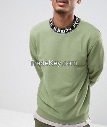 customise collar breathable warm crew neck sweatshirt o neck long sleeve pullover fleece french terry cotton velour