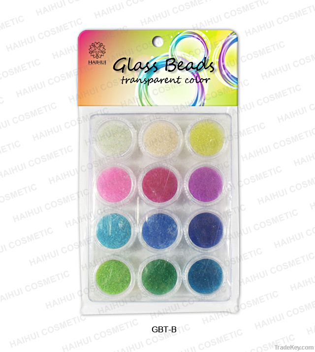 Nail glass beads transparent