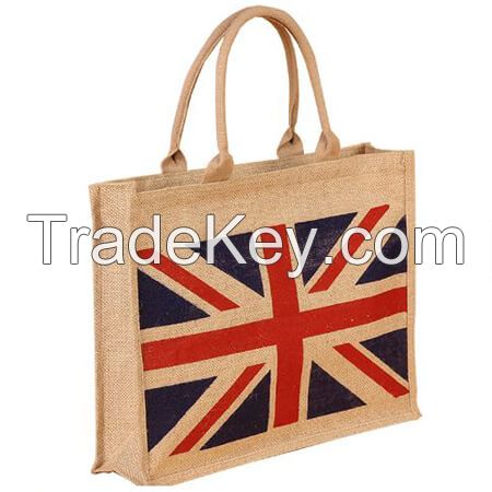 Jute tote bag with zipper