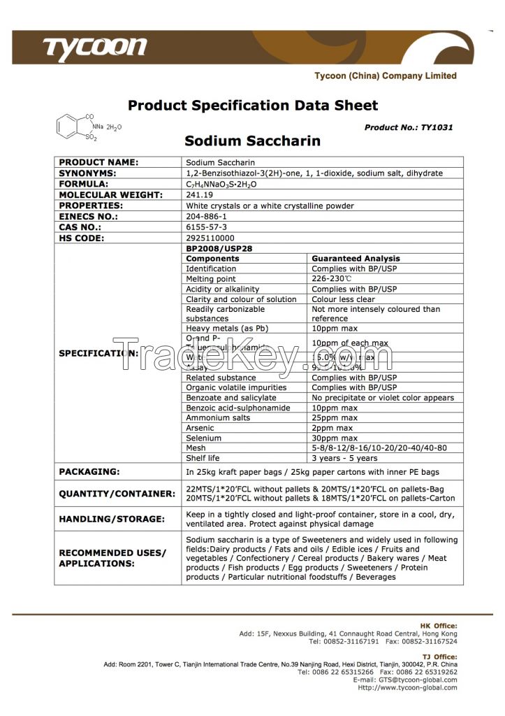 Sodium Saccharin