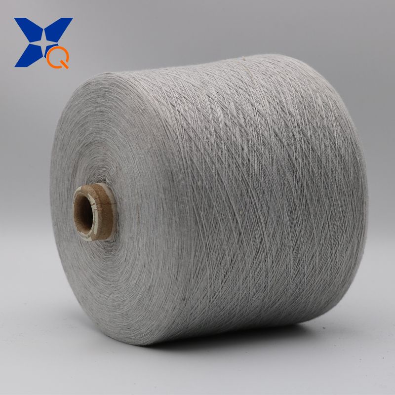 natural grey yarn Ne21/2ply -20% stainless steel staple fiber  blended with 80% polyester fiber anti EMI RFI fabrics-XT11752