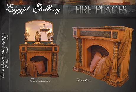 Fire Place handmade from wood and marble bars