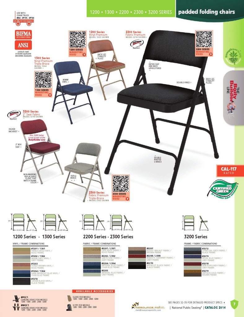 padded folding chairs