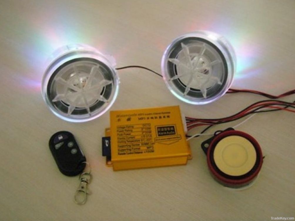 Motorcycle alarm buzzer with mp3 player