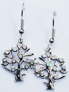 925 sterling silver opal jewelry The tree of life earing  E09