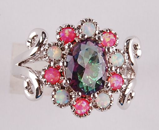 925 sterling silver opal ring R49