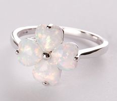 silver opal ring R58