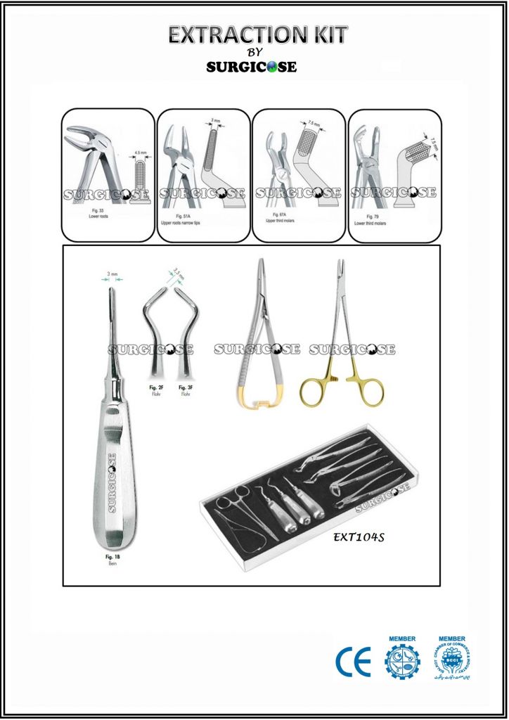 Extracting Forceps, Root  Elevators, Needle Holders TC Kits