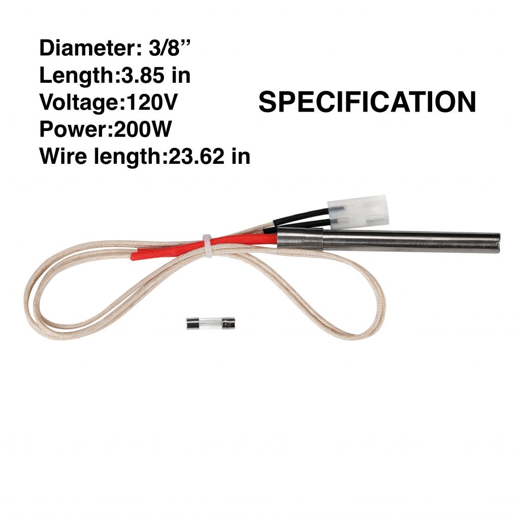 Traeger Pit Boss Stainless Steel Single Head Cartridge Heater Igniter for Smokeless Barbecue Oven