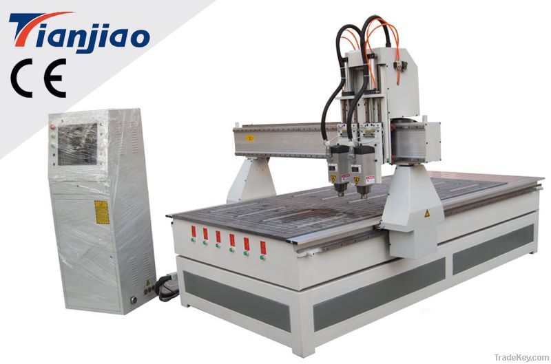 wood cnc router TJ1325 with 2 heads