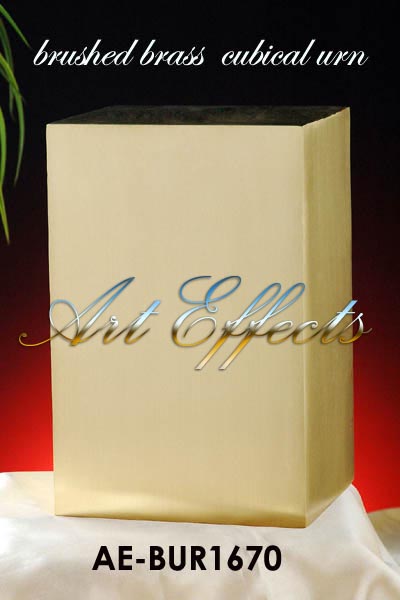 Satin Bronze Finish Brass Cube Urn