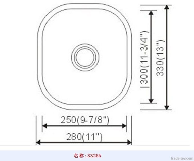 undermount single  kitchen sinks-3328A