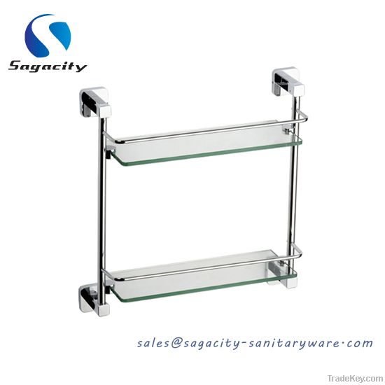 dual glass shelves