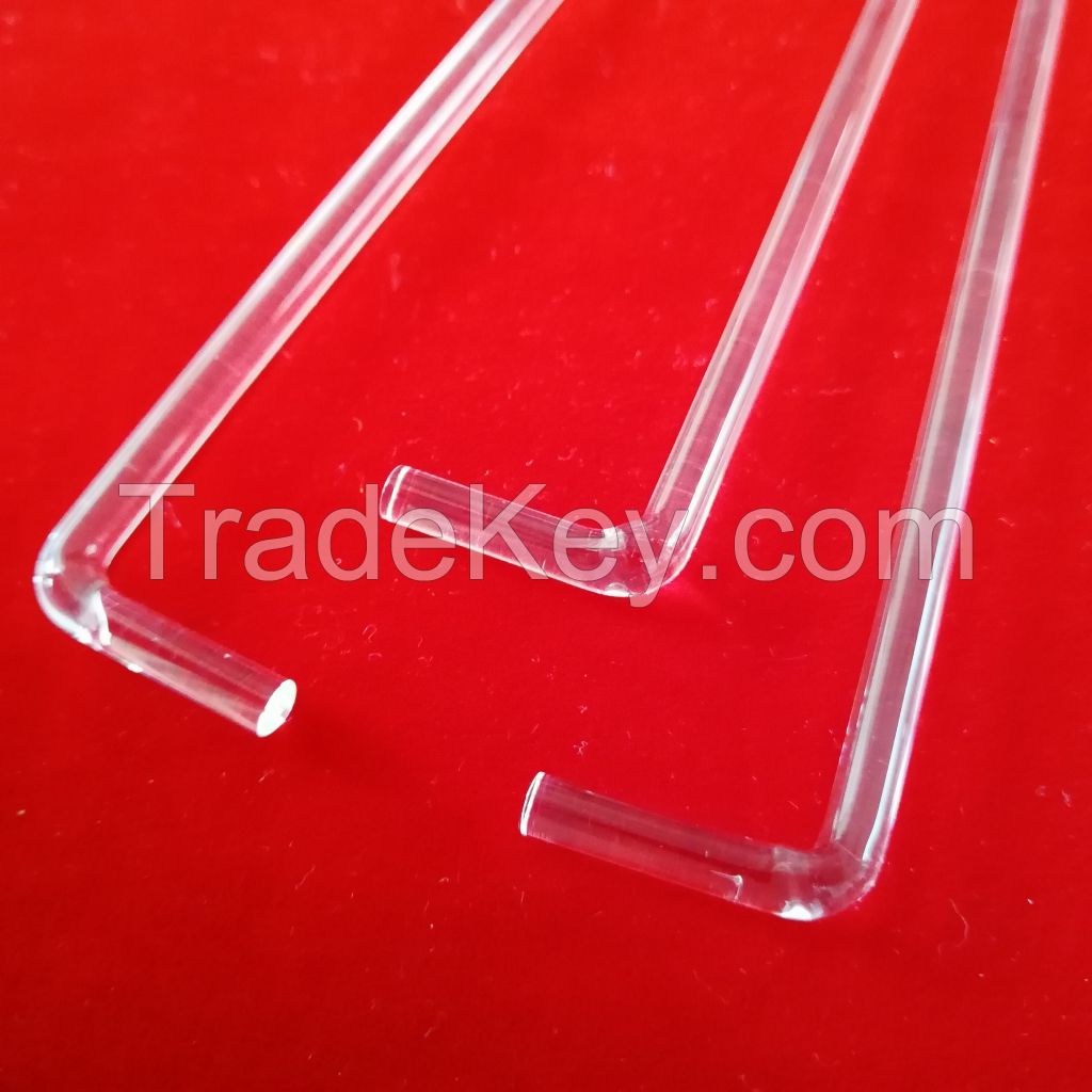 custom Diameter 5mm Quartz glass Rod with curve design