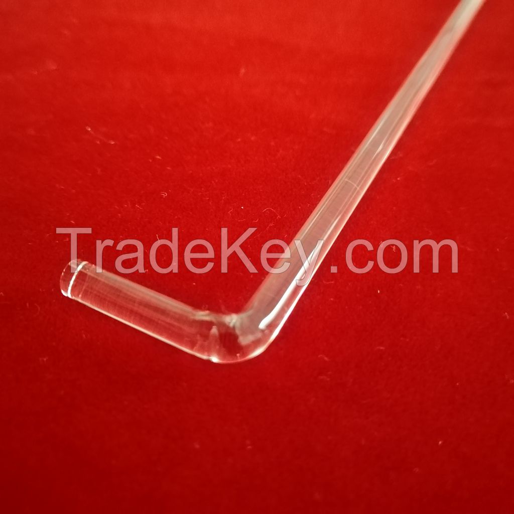 custom Diameter 5mm Quartz glass Rod with curve design