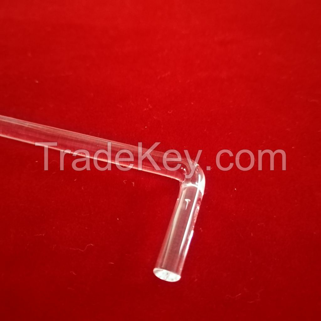 custom Diameter 5mm Quartz glass Rod with curve design