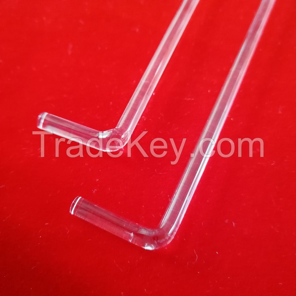 custom Diameter 5mm Quartz glass Rod with curve design