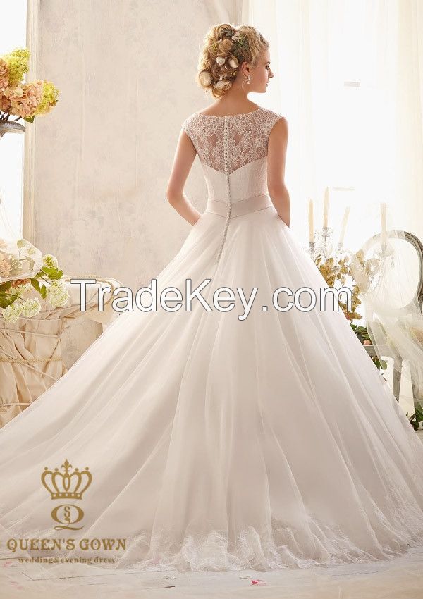 Handmade beading bride wedding dress