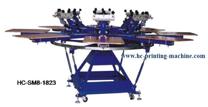 manual 8 colour T shirt screen printer